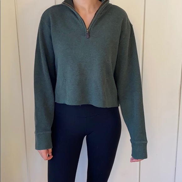 Lands' End Tops - Lands End Cropped Quarter Zip